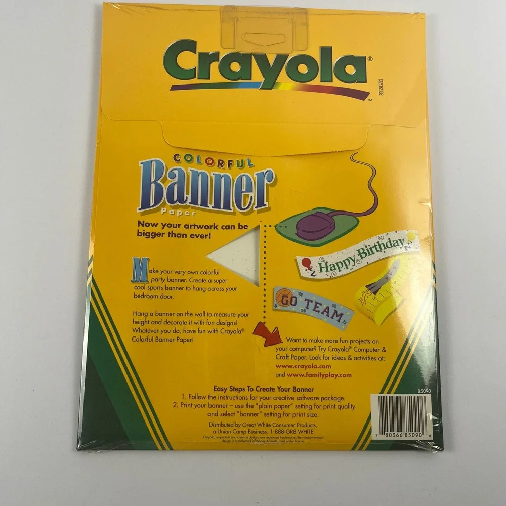 Crayola Colorful Banner Paper 3 Pack Yellow Blue Rainbow Speckle 11ft Each 85090 - Picture 2 of 5